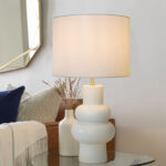 Keiveon Ceramic Table Lamp w/Bulb for Living & BedRoom - Chic Decora