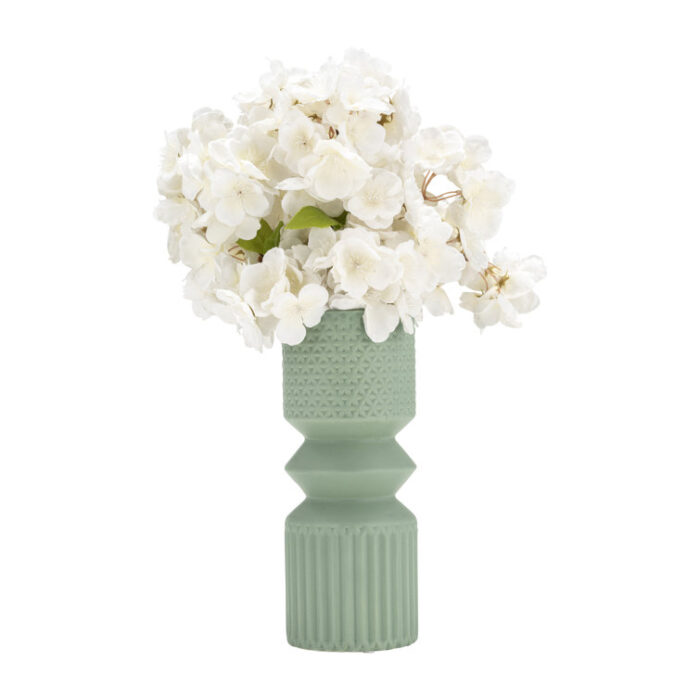 Leifsson Ceramic Mallet Vase – Creative Sage Green Floral Vase – Contemporary Abstract Decorative Table Vase For Home or Office Decor - Chic Decora