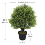 Levine Artificial Topiary Cedar Ball Tree 24” Fake Cedar Potted Plants - Chic Decora