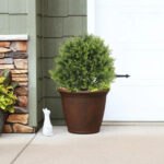 Levine Artificial Topiary Cedar Ball Tree 24” Fake Cedar Potted Plants - Chic Decora