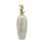 Marano Glass Vase – Creative Vase with Tribal Topper – Contemporary Stoneware for Home or Office Decor Accent - Chic Decora