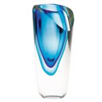 Marie-Anne Clear and Blue Crystal Table Vase - Chic Decora