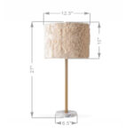 Maudestine 27″H Luxury Marble Table Lamp w/ Faux Fur Shade w/ LED Bulb - Chic Decora