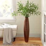 Handmade Wood Floor Vase - Chic Decora