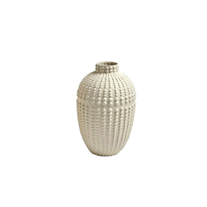 Nail Head Vase-Rustic White - Chic Decora