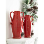 Hibiscus Glass Vase in Red - Chic Decora