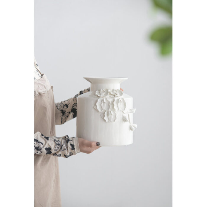 Off White Ceramic Table Vase - Chic Decora