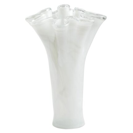 Onda Glass White Vase - Chic Decora