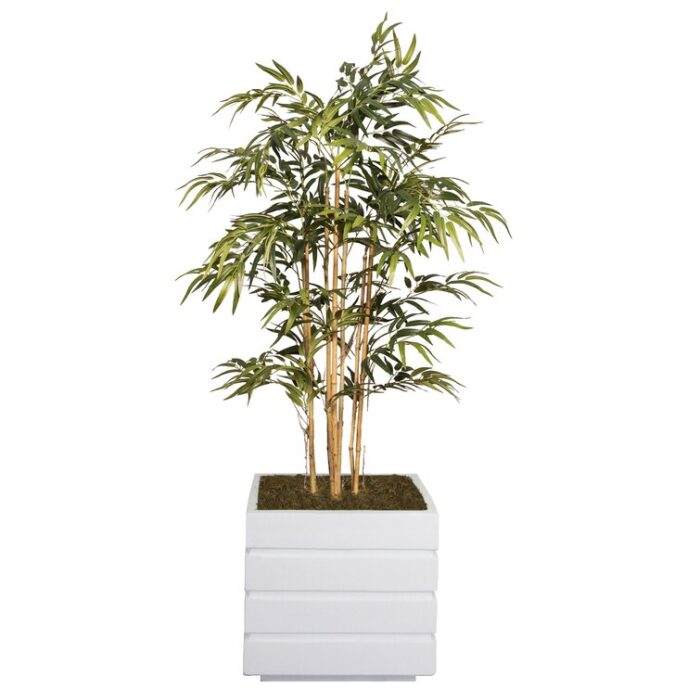 Panama 59” Faux Bamboo Plant in Fiberstone Planter - Chic Decora