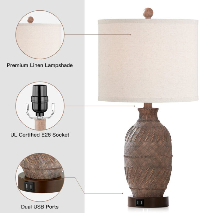 Panzarella USB Table Lamp - Chic Decora