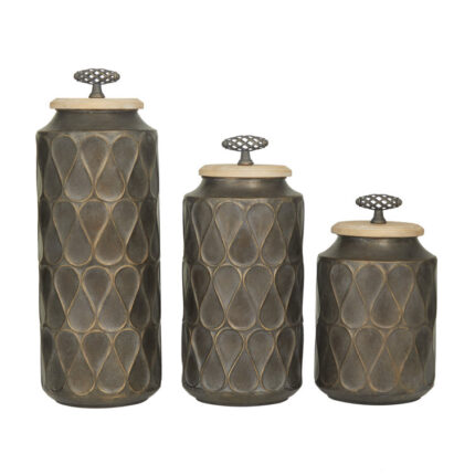 Rapheale Wood Decorative Urns & Jars - Chic Decora