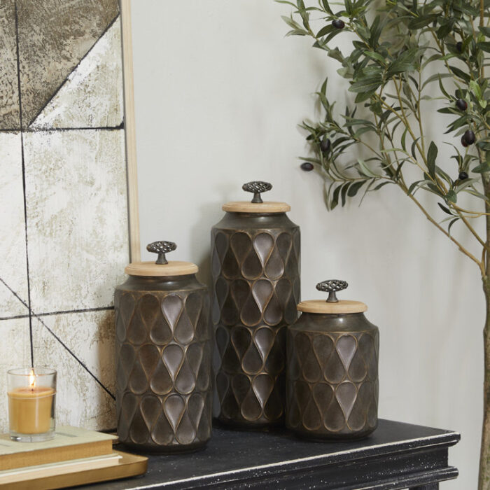 Rapheale Wood Decorative Urns & Jars - Chic Decora