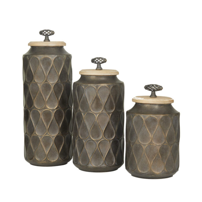 Rapheale Wood Decorative Urns & Jars - Chic Decora