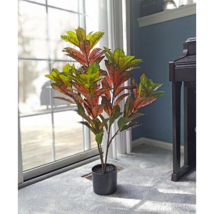 Real touch Artificial Croton Tree in Pot - Chic Decora