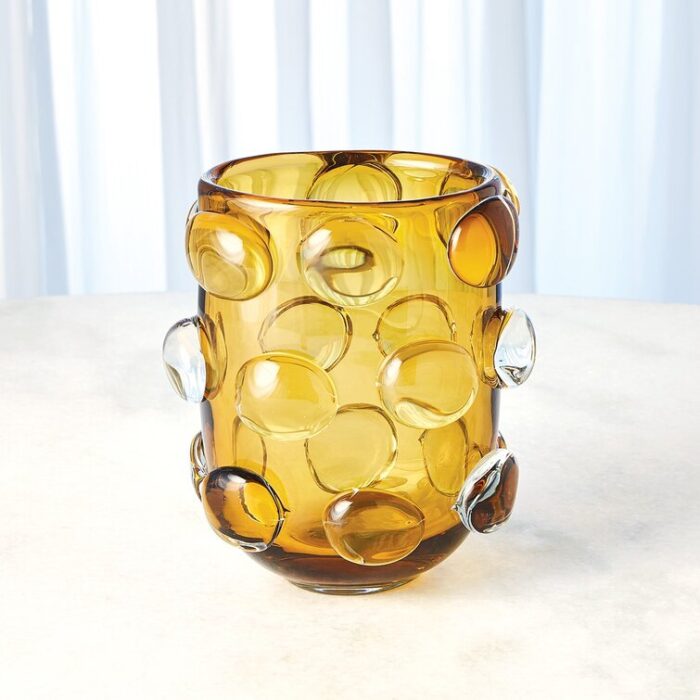 Rondelle Vase-Amber - Chic Decora