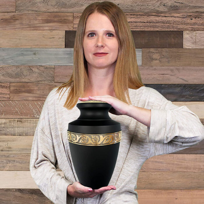 Serenity Beautiful Cremation Urn For Human Ashes – With Velvet Bag - Chic Decora