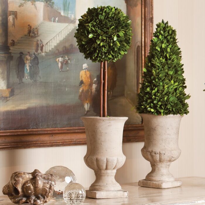 Swader 24” Boxwood Topiary in Ceramic Urn - Chic Decora