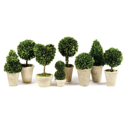 Swader 7” Boxwood Topiary in Ceramic Decorative Vase - Chic Decora