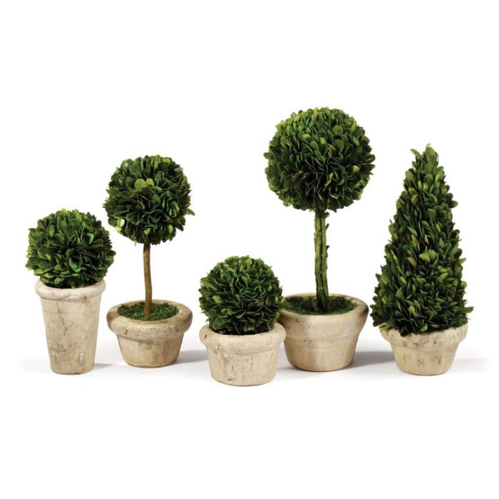 Swader Faux Boxwood Topiary in Ceramic Pot - Chic Decora