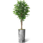 Tall Fake Plants Faux Ficus Tree in Neutral Pattern Planter Indoor And Outdoor Artificial Plants - Chic Decora