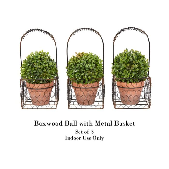 Topiary Life 1 9.5” Faux Boxwood Topiary in Pot - Chic Decora