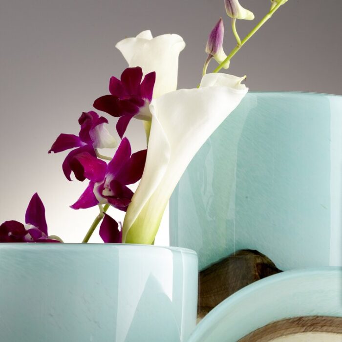 Turquoise Earth Glass Table Vase - Chic Decora