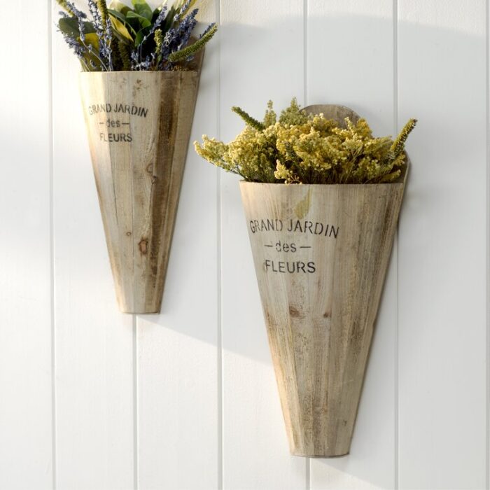 Uvo Wood Wall Vase - Chic Decora