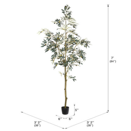 Vickerman 7′ Artificial Potted Olive Tree. - Chic Decora