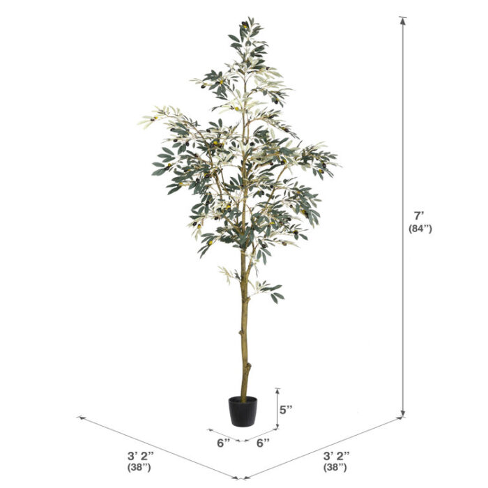 Vickerman 7′ Artificial Potted Olive Tree. - Chic Decora