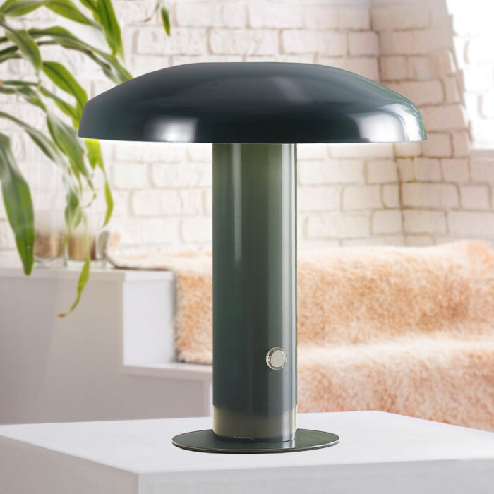 Writzer 11″ Contemporary Bohemian Rechargeable/Cordless Dimmable Integrated LED Mushroom Table Lamp - Chic Decora