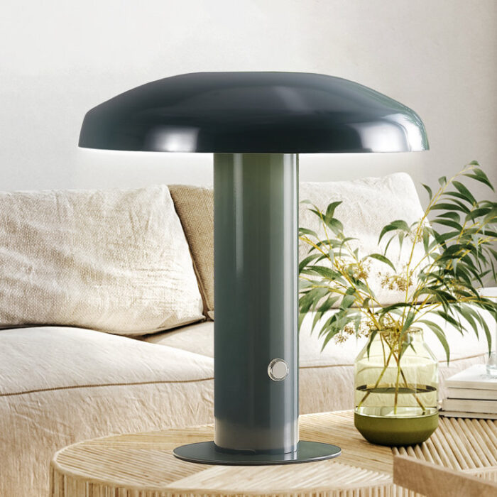 Writzer 11″ Contemporary Bohemian Rechargeable/Cordless Dimmable Integrated LED Mushroom Table Lamp - Chic Decora