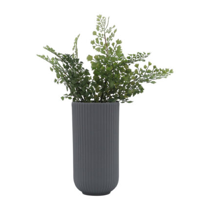 Zed Ceramic Ridged Vase – Classic Decorative Vase for Home or Office Flower Display – Great Gift Idea For Any Occasion - Chic Decora