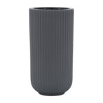 Zed Ceramic Ridged Vase – Classic Decorative Vase for Home or Office Flower Display – Great Gift Idea For Any Occasion - Chic Decora