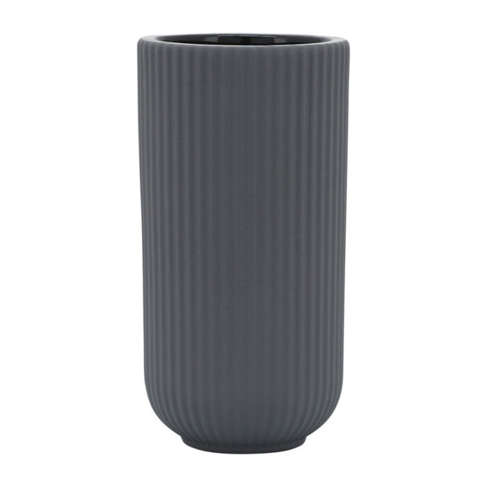 Zed Ceramic Ridged Vase – Classic Decorative Vase for Home or Office Flower Display – Great Gift Idea For Any Occasion - Chic Decora