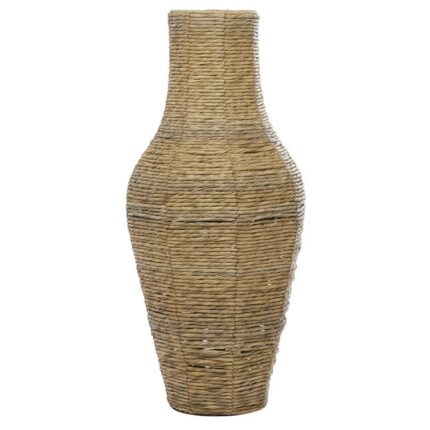 Ziegler Brown Faux Seagrass Handmade Tall Woven Floor Vase - Chic Decora