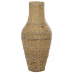 Ziegler Brown Faux Seagrass Handmade Tall Woven Floor Vase - Chic Decora