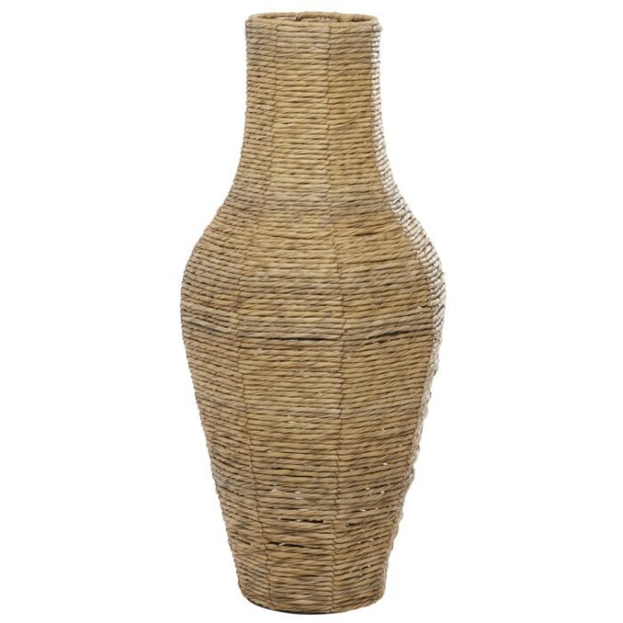 Ziegler Brown Faux Seagrass Handmade Tall Woven Floor Vase - Chic Decora