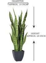 28” Faux Snake Plant (Sansevieria) Plant in Pot - Chic Decora