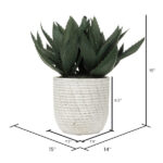 14” Faux Succulent Plant in Concrete Pot - Chic Decora