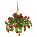 20” Faux Ivy Plant in Wicker Basket - Chic Decora