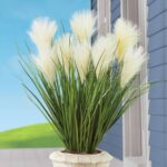 PVC Artificial Potted Green and Brown Grass and Plastic Grass - Chic Decora