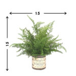 15” Faux Fern Plant in Glass Vase - Chic Decora