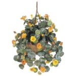 34” Faux Ivy Plant in Ceramic Basket - Chic Decora