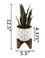 12.5” Faux Snake Plant (Sansevieria) Plant in Planter - Chic Decora