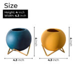 Cute Small Colorful Circular Vases with Golden Stands - Chic Decora