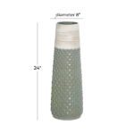 Albro Green/White Indoor / Outdoor Ceramic Table Vase - Chic Decora