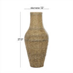 Ziegler Brown Faux Seagrass Handmade Tall Woven Floor Vase - Chic Decora