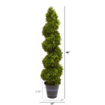 48” Faux Boxwood Topiary in Wood Planter - Chic Decora