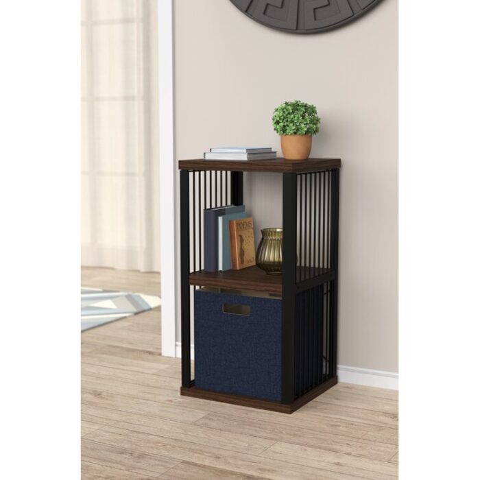 30.55″ H x 16.1″ W Steel Cube Bookcase - Chic Decora