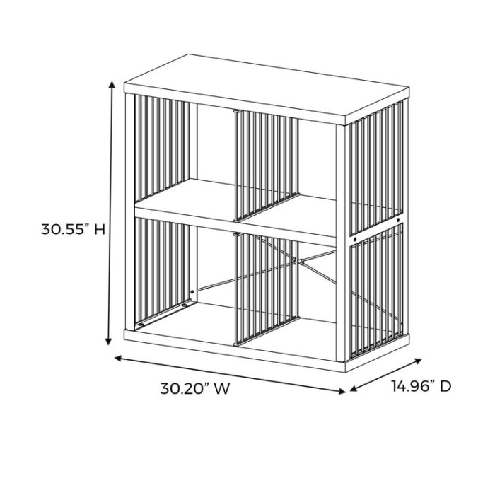 30.55″ H x 30.2″ W Steel Cube Bookcase - Chic Decora